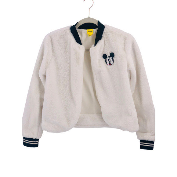 Disney Faux Fur Mickey Mouse Bomber Jacket Size XS Mickey Turns 90 Merchandise - Picture 6 of 6